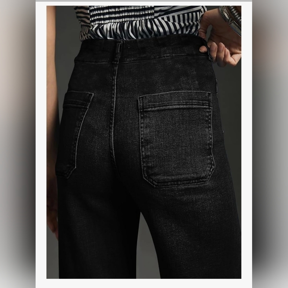 KUNMI Women's Wide Leg High Waisted Stretchy Straight Leg Jeans #1095 NWOT - Picture 8 of 12